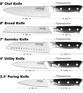 B09X2HRVV8 TOPFEEL Chef Knife Set Kitchen Knives