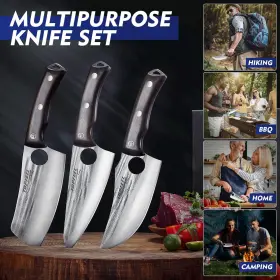 DK03 TOPFEEL Butcher Knife Set Forged Chef Boning High Carbon #3