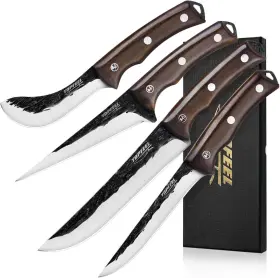 DK04 TOPFEEL Forged Butcher Knife Set Slicing Boning Dividing
