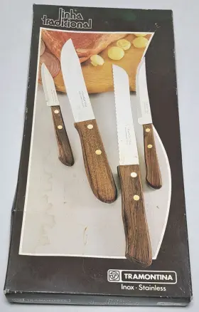 A-221 TRAMONTINA Cutlery Knife Set Wood Handle Steel Inox