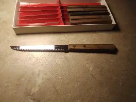 A-253 TRAMONTINA Serrated Steak Knives Wooden Handle Brazil #3