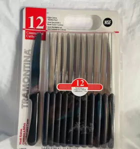 L-382-12 TRAMONTINA Steel Serrated Knifes Set Brazil Grilling