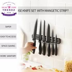 GMTKT01 TRENDZ HUB Kitchen Knife Set Drilling Magnetic Strip #2