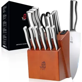 198168364550 TUO Knife Block Set Sharpener High Carbon Steel