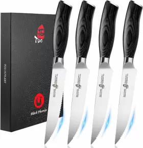 973755031862 TUO Steak Knife Set Serrated Knives