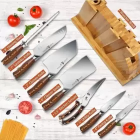 TUO-TC0714 TUO Kitchen Chef Knives Set Wooden Block Fiery