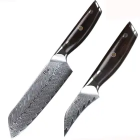 012018EBONY TURWHO Truwho Kitchen Knife Set Damascus Steel