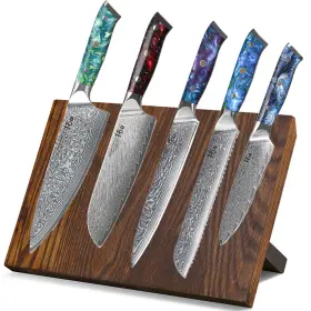 71737475103BRS TURWHO Kitchen Knife Block Set Damascus Steel