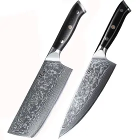 A0000208 TURWHO Nakiri Knife Chef Damascus Steel