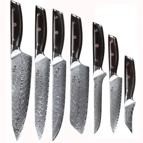 EB1118-7P TURWHO Kitchen Cook Knife Set Damascus Steel Chef