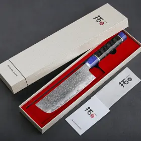 RE104107 TURWHO Nakiri Utility Knife Damascus Steel Kitchen #2