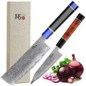 RE104107 TURWHO Nakiri Utility Knife Damascus Steel Kitchen