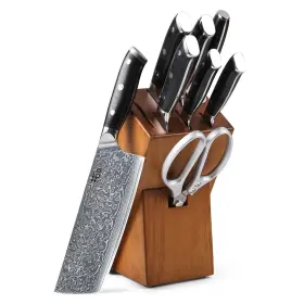 ZH029058-9P TURWHO Kitchen Knife Set Damascus Steel Nakiri