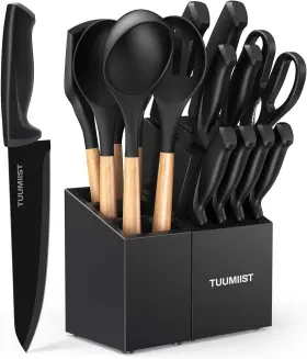 TU10-02 TUUMIIST Kitchen Knife Block Sharpener Utensils Set