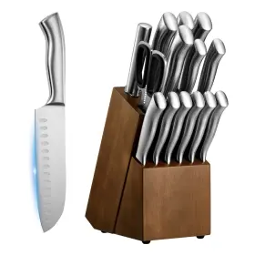 KH28SB9MM42-15PCS UIMOSO Kitchen Knife Set Block Sharpener