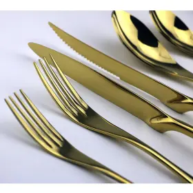 225031651463 UNITURCKY Steel Mirror Flatware Set Steak Knife #2
