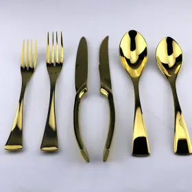 225031651463 UNITURCKY Steel Mirror Flatware Set Steak Knife #3