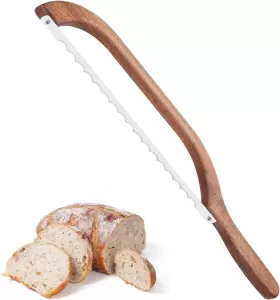 UP-BREAD-1 UPRICHYA Wooden Bow Knife Serrated Bagel Sourdough