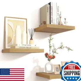 B0D22T4Z4Q VENUSMILES Square Floating Wall Shelves Wood
