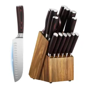 197988171409 VEVOR Kitchen Knife Set Block Sharpener High