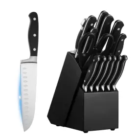 197988171768 VEVOR Kitchen Knife Set Block Sharpener High