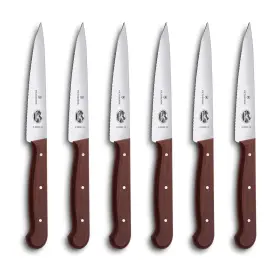46003 VICTORINOX Wavy Edge Spear Tip Steak Knife Set Rosewood