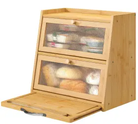 B0CQFYCHH1 VIEWCARE Bread Box Kitchen Counter Cutting Board