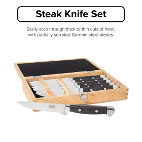 719377417556 VIKING Culinary Steel Pakkawood Steak Knife Set #2