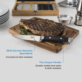 719377417556 VIKING Culinary Steel Pakkawood Steak Knife Set #3