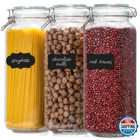 B0CQJW7552 VITEVER Glass Jars Airtight Lid Tall Food Storage