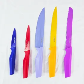 SA654 VOPIET Kitchen Knife Set Colorful Chef Slicing Serrated