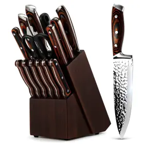 KNIFE-15PCS-2021 VVWGKPK Kitchen Set Block Wooden Sharpening