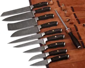 10801-WN W-TRADING Damascus Chef Knife Handmade Kitchen Set