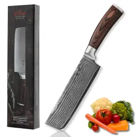 1DM-NAK-EDB-AMZ WAKOLI Nakiri Knife Blade Damascus Chef Ste