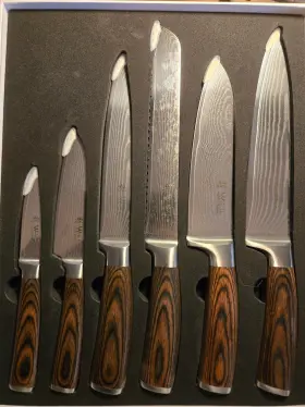 250567700974 WAKOLI Edib Damascus Knife Set Kitchen Knives Ja