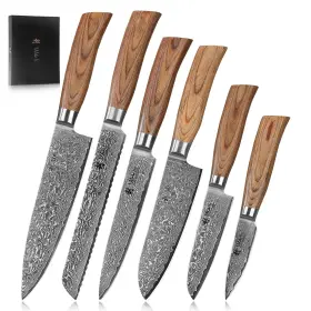 6DM-HOL-EPO-AMZ WAKOLI Edib Pro Damascus Knife Set Chef
