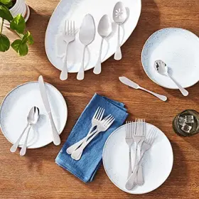 730936003621 WALLACE Continental Hammered Steel Flatware Set #3