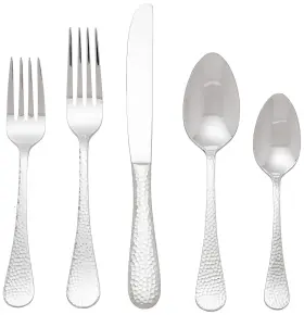 730936003621 WALLACE Continental Hammered Steel Flatware Set