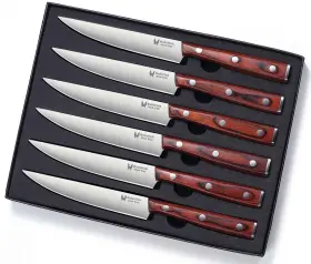 657631995610 WALLOPTON Steak Knives Set Ultra Sharp Straight