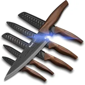 014567213292 WANBASION Titanium Steel Kitchen Knife Set Chef
