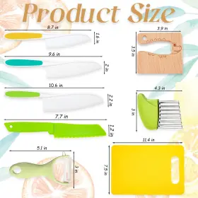 768490193557 WAYDA Wooden Kids Knives Set Cooking Safe Board #2