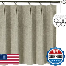 B0DYV5PXJ1 WDFOUR Pinch Pleated Blackout Cafe Curtains Pack