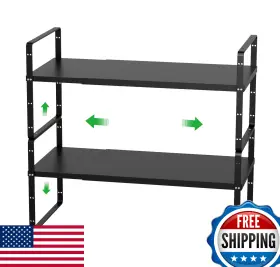 B09K7PKMFN WEJIPP Expandable Stackable Cabinet Pantry Shelf