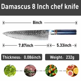 792119909731 WEKIT Chef Knife Damascus Kitchen Sharpest #2