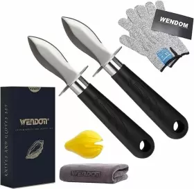 011709025951 WENDOM Oyster Knife Shucker Set Shucking Gloves
