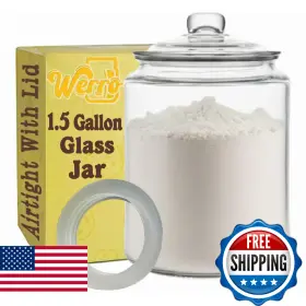 B0FR9Y8FZ5 WERRO Gallon Glass Jar Airtight Lid Gasket Cookie