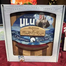 720064152285 WILD BERRY Alaska Ulu Knife Chopping Bowl Set