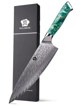 CHEFS-KNIVES-01 WILDMOK Chef Knife Damascus Kitchen Cooking