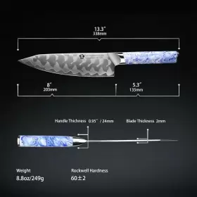 RY-SHU-CD-FT-01 WILDMOK Chef Knife Damascus Clad Steel #2
