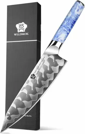 RY-SHU-CD-FT-01 WILDMOK Chef Knife Damascus Clad Steel